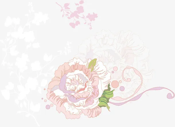 潮流花朵线条免抠