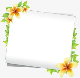 春天美景花朵边框纸张免抠