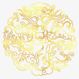 中国风传统烫金花纹免抠图免抠