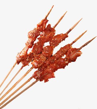 新疆风味羊肉串烧烤免抠