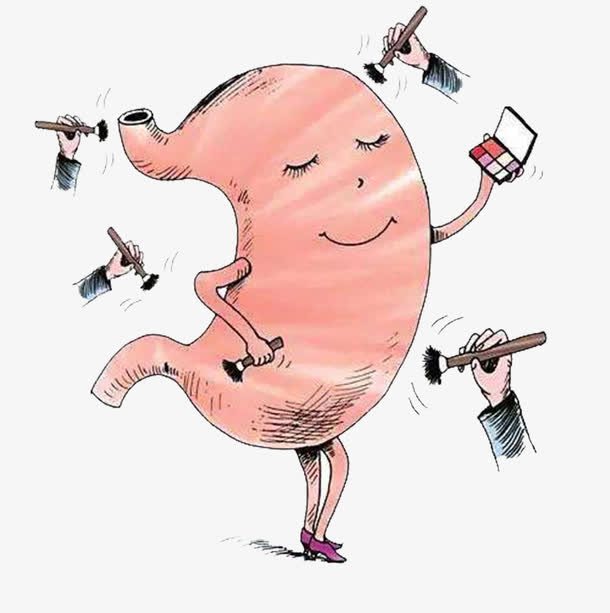 手绘卡通胃化妆养胃免抠