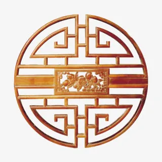 中式圆形边框免抠