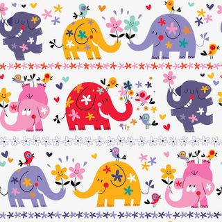 可爱的卡通无缝拼接底纹免抠