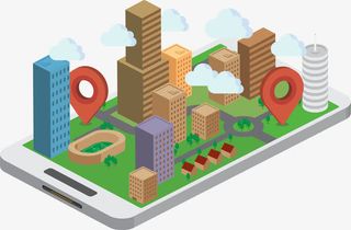 手机APP城市地图免抠