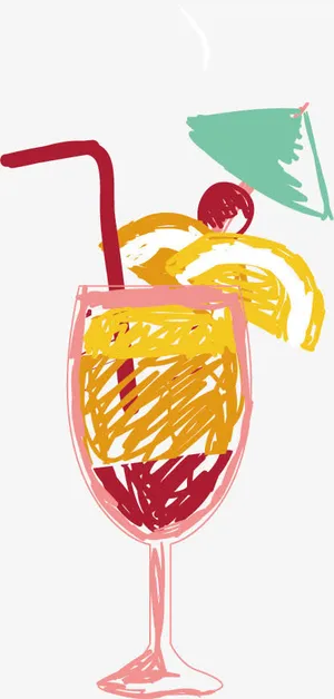 手绘果汁素材免抠