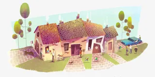 卡通动画房子背景