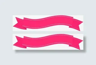 粉色手绘丝带标签免抠