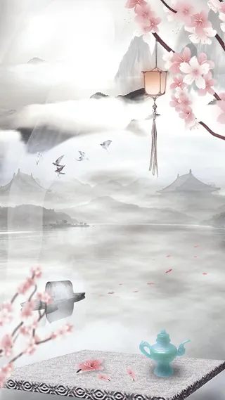 梦幻中国风武侠背景素材高清