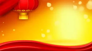 中秋节黄背景红灯笼