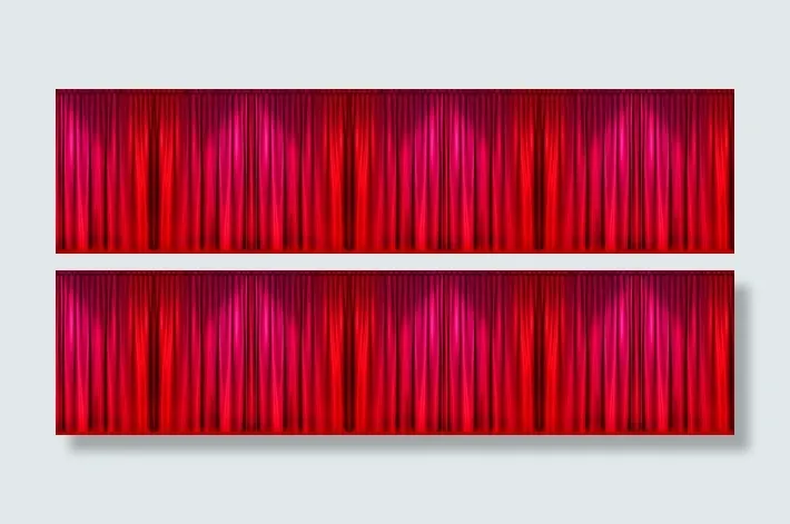 红粉色渐变双12幕布免抠