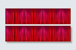 红粉色渐变双12幕布免抠