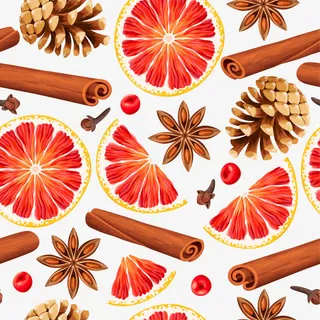 红色简约香料柠檬免抠