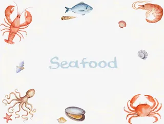 矢量手绘海鲜免抠