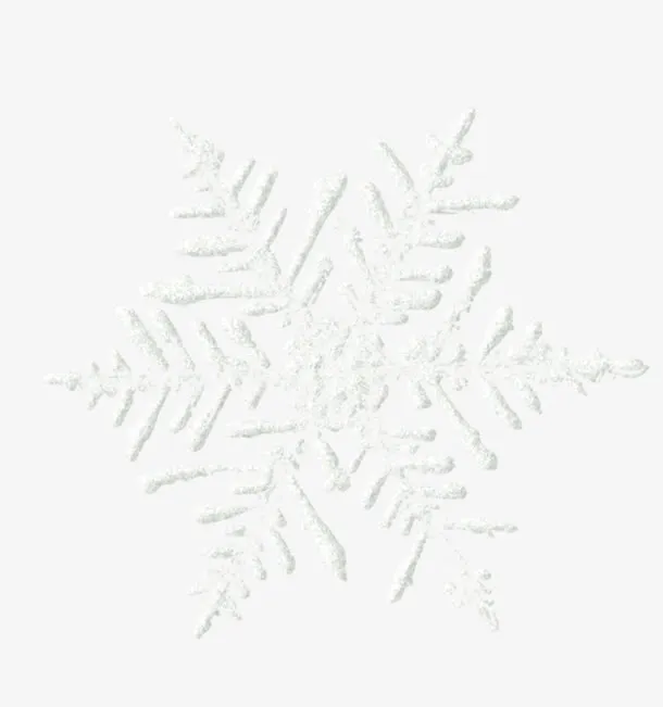 透明白色晶莹的雪花免抠