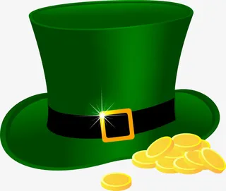 卡通绿色帽子金币免抠