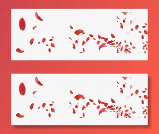 红色散开的花瓣免抠图免抠漂浮花瓣元素