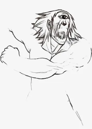 独眼巨人手绘人物免抠