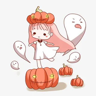 万圣节可爱小魔女免抠