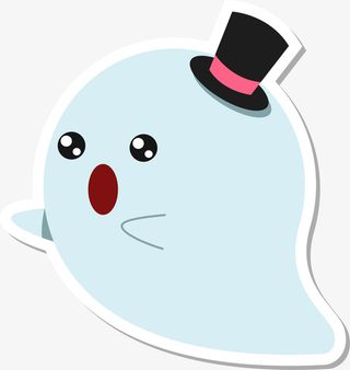 可爱卡通呆萌幽灵免抠