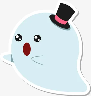 可爱卡通呆萌幽灵免抠