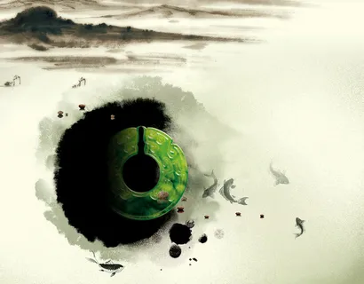 水墨山水古风背景素材高清