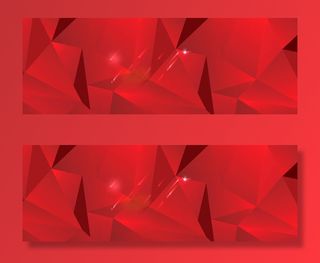 淘宝天猫双红色几何图形背景免抠