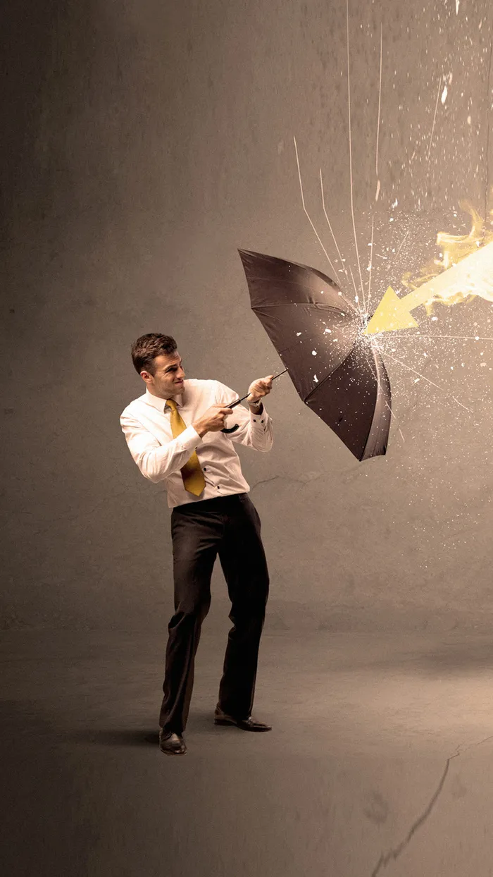 雨伞遮挡火焰箭头H5背景高清