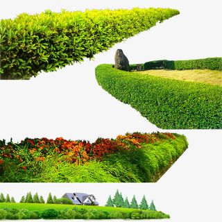 山花烂漫绿色清新免抠