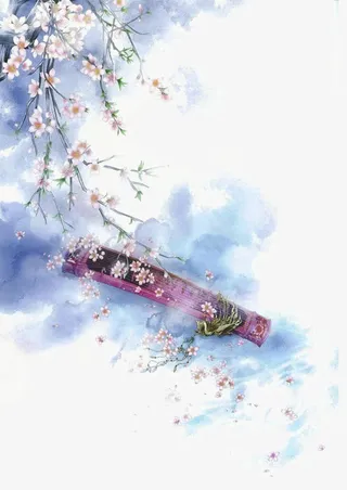 桃花古琴免抠