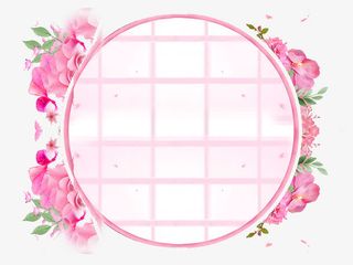 手绘圆环花环鲜花元素免抠