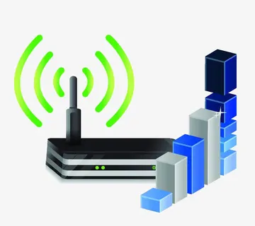 路由器设备立体插画免抠