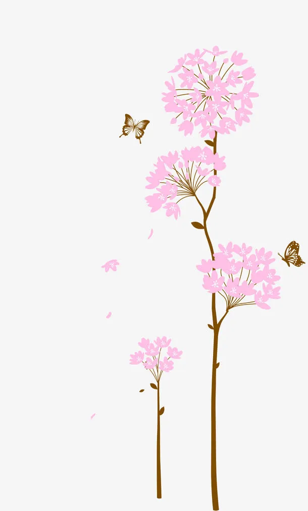 手绘墙花绣球花免抠