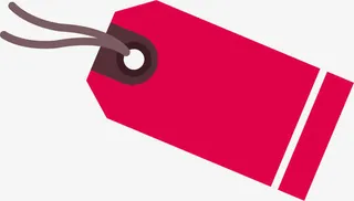 简约粉色吊牌促销标签边框免抠