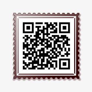 邮票边框二维码免抠标签元素