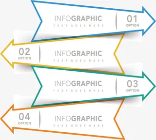 彩色箭头目录页免抠