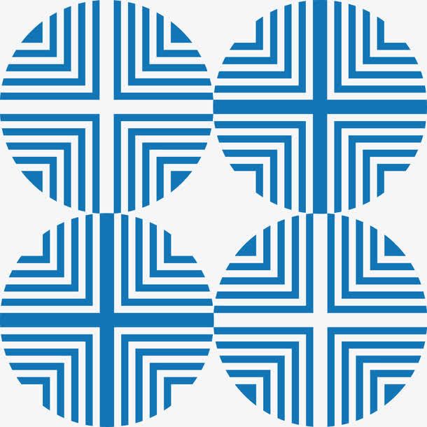 蓝色矢量图案免抠