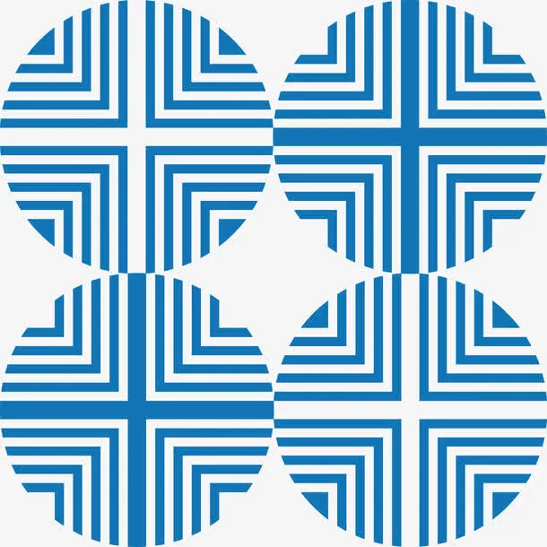 蓝色矢量图案免抠