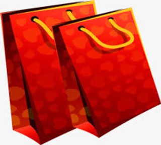 一大一小心形底纹的礼品袋免抠