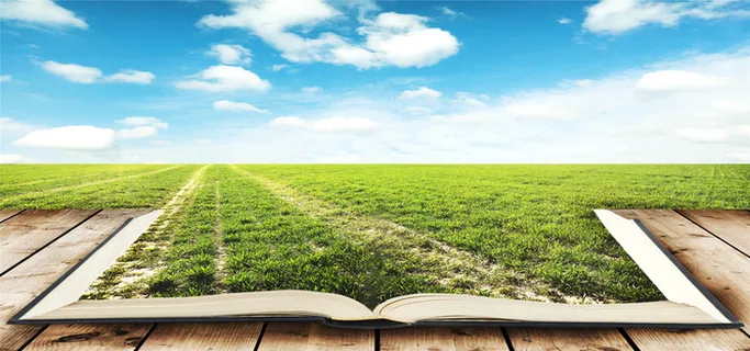 蓝天书本环保海报背景高清