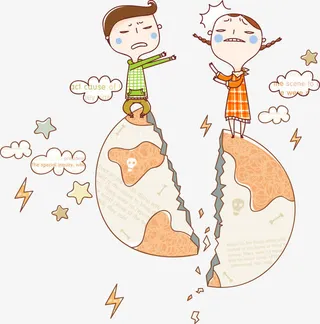 矢量地球裂开免抠