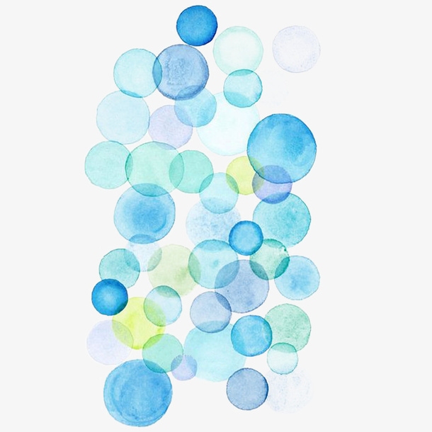 蓝色泡泡漂浮物免抠