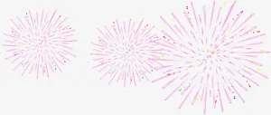 粉色浪漫手绘烟花免抠