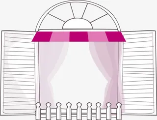 手绘窗户矢量免抠