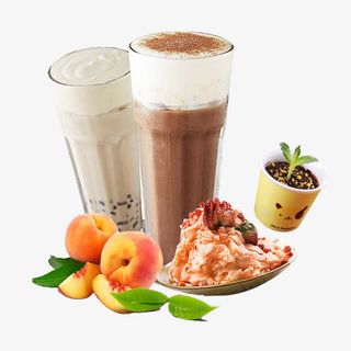 奶茶水果冰沙组合免抠