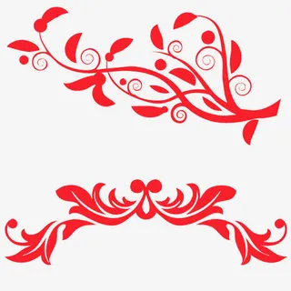 红色印花图案免抠