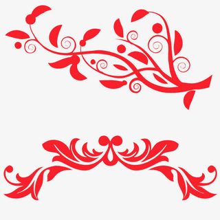 红色印花图案免抠