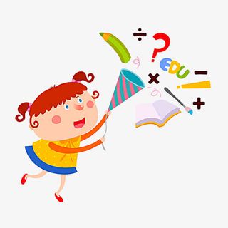 卡通小女孩拿着喇叭免抠