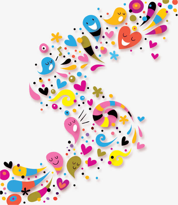 可爱的卡通无缝拼接底纹免抠