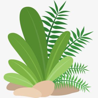 二维卡通绿色草丛免抠