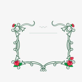 红色藤蔓花朵邀请卡矢量图免抠